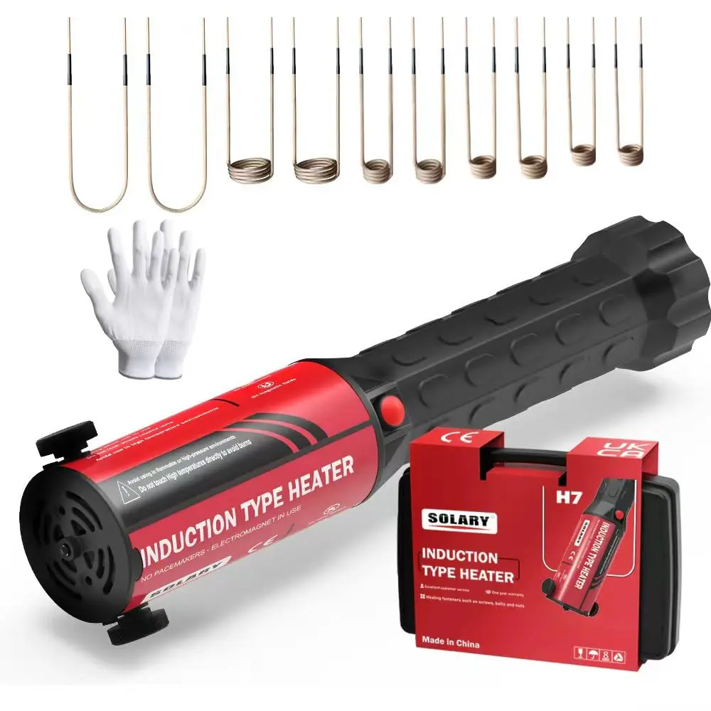 

Solary Induction Heater Bolt Removal Tool: 1200W 110V Handheld Heat Induction Tool with 10 Coils for Rusty Screw Removing