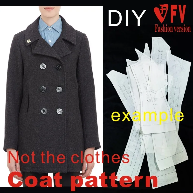 Clothing DIY Overcoat Sewing Pattern Coat Sewing Template Cutting drawing BFY-41