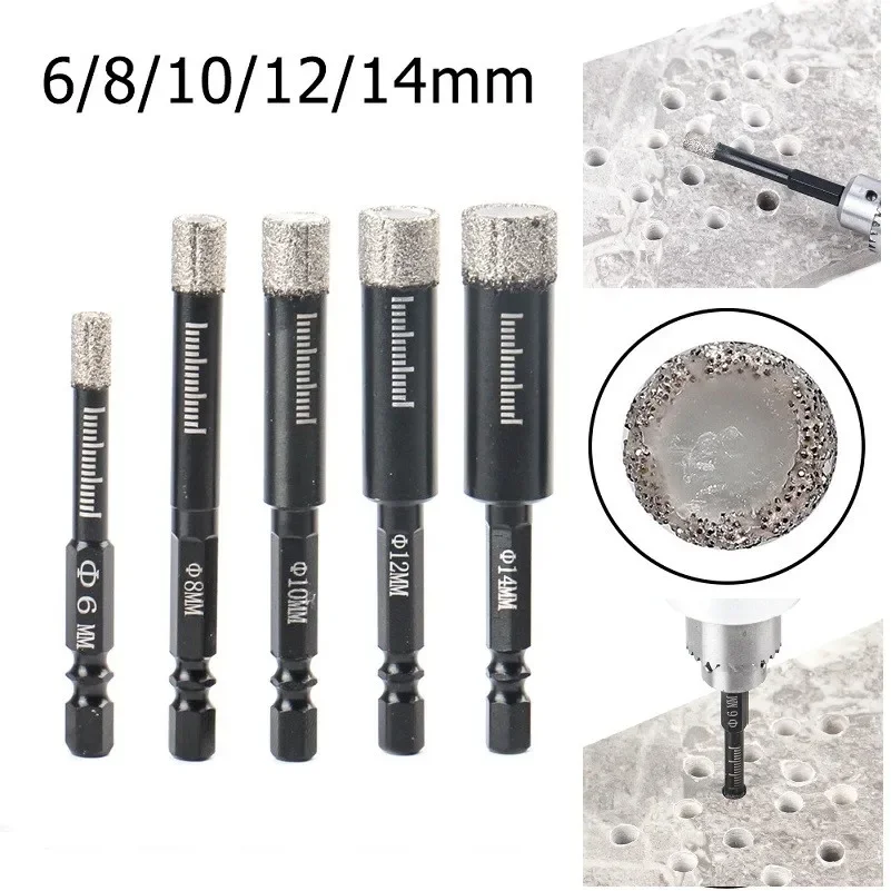 

Diamond Dry Drill Bit 6/8/10/12/14mm Cooling Dry Drilling Bit Marble Granite Vitrified Tile Hole Opener Diamond Drill Bits