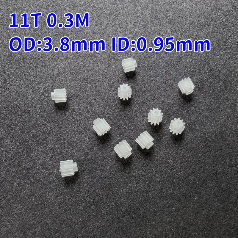 10pcs/bag 0.3M 11T 11 Teeth Small Motor Gears Nylon Gear Motor Pinion For R/C Cars Drone Quadcopter Toys Spare Parts