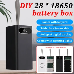 10W 25W 25W+15W DIY Power Bank Case 28*18650 Battery Pack Case Housing Outdoor Camping Battery Storage Box Mobile Power Supply