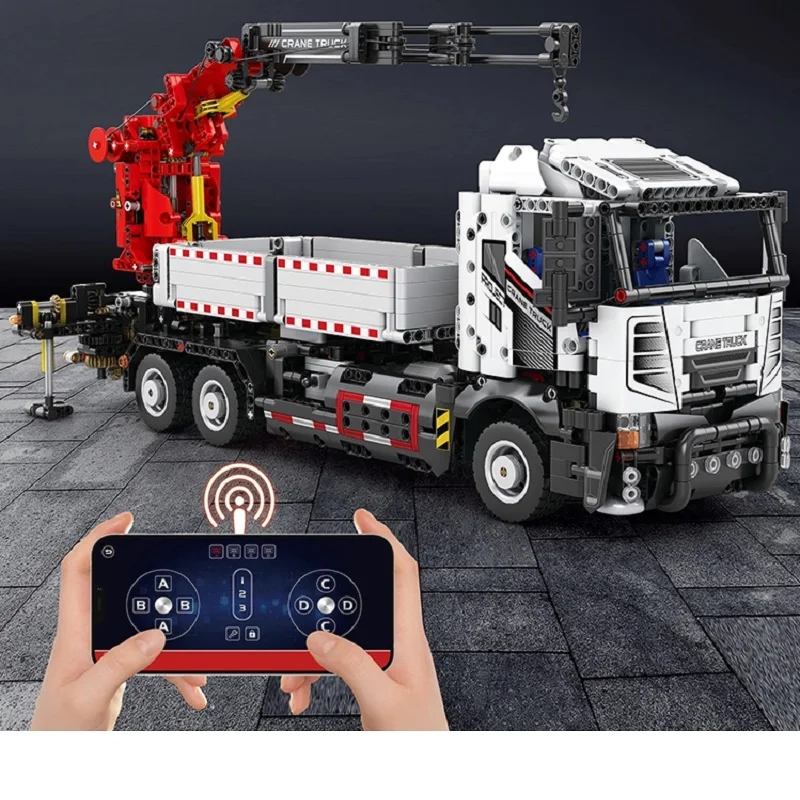 

Multi functional crane building block remote control engineering vehicle RC car building block toy birthday Christmas gift