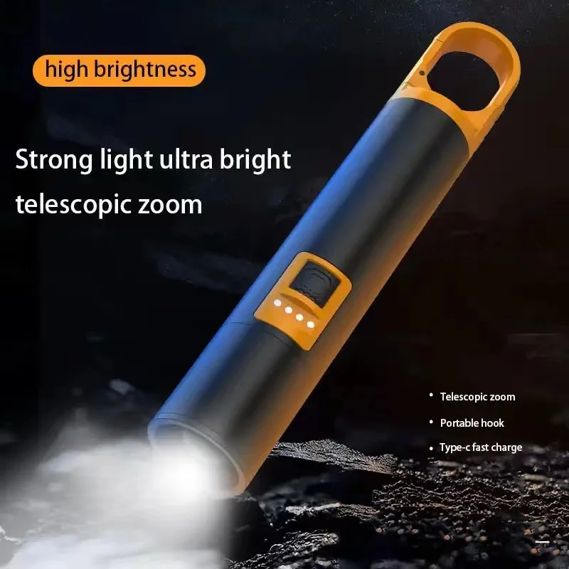 Multifunctional P90 LED Flashlight Work Light USB Fast Charging Flashlight Waterproof Camping Light Torch with hook lampshade