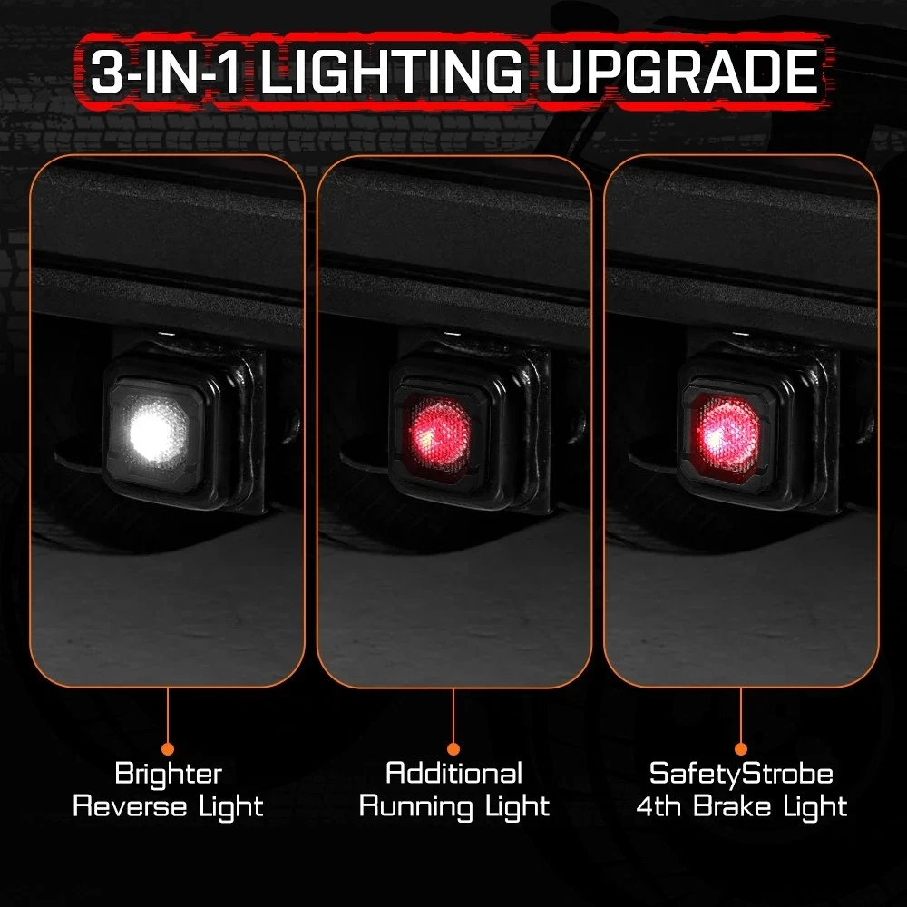 الأحمر والأبيض LED سحب وصلة عدة احتياطية عكس الضوء لشاحنات بيك اب SUV Jeep 2 "x 2" HitchMount العالمي وصلة ضوء عدة