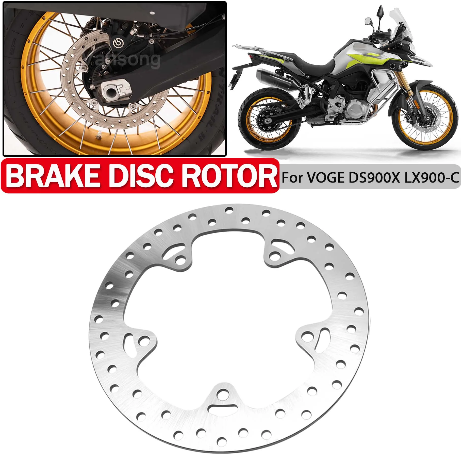 

Motorcycle Rear Brake Disc Rotor For VOGE DSX900 DS900X DS 900X 900 DSX 900 900DSX DS900 X LX900-C Stainless Steel Accessories