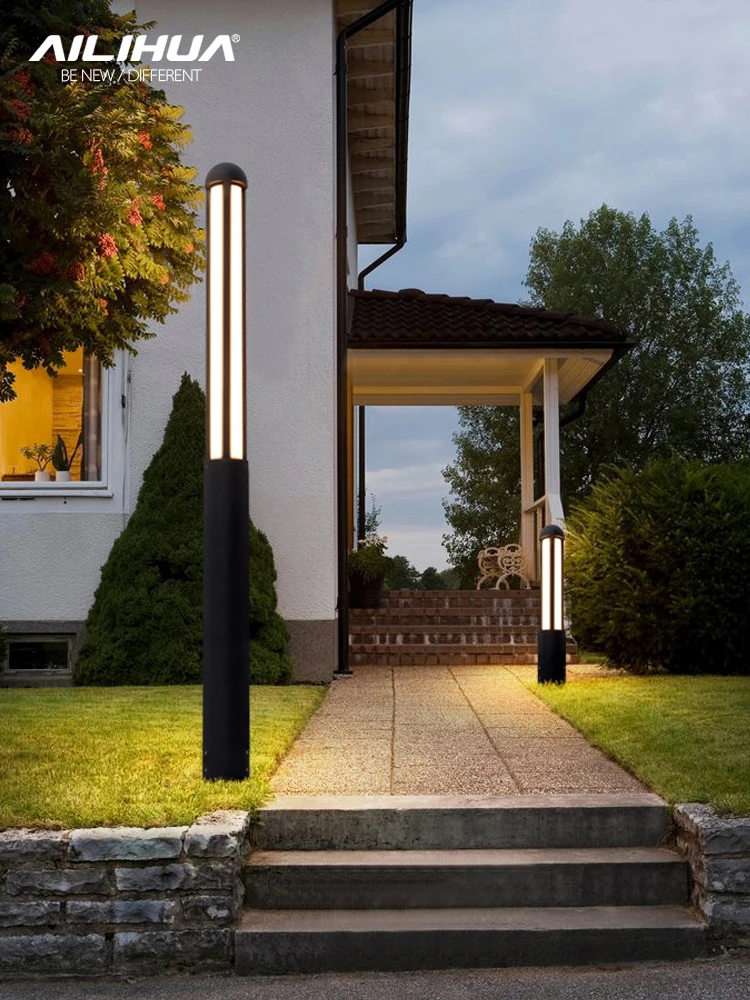 Lampe LED imperméable à poteau haut, éclairage d'extérieur, luminaire de paysage, idéal pour une cour, un jardin, une Villa, un parc ou une rue