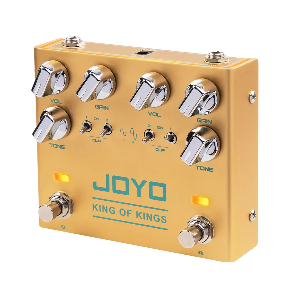 

JOYO R-20 KING OF KINGS Dual Channel Overdrive Effect Crunch Pedal with Volume/Gain/Tone Knobs & Clipping Diodes Switch