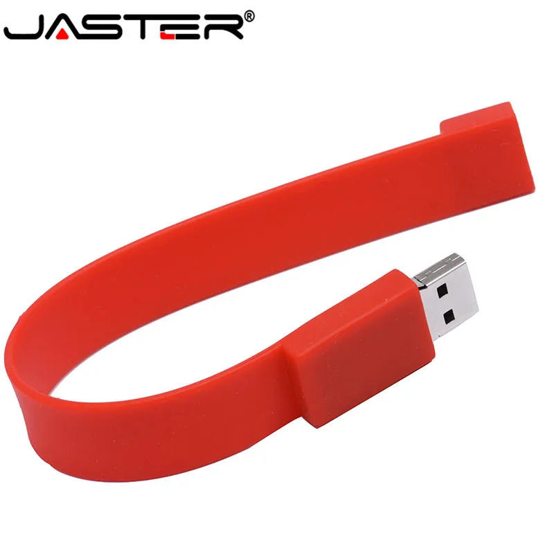 JASTER USB Flash Drive 64GB Real Capacity Silicone Bracelet Wrist Band pendrive 32GB 16GB 8GB Memory Stick U Disk Gift For kids