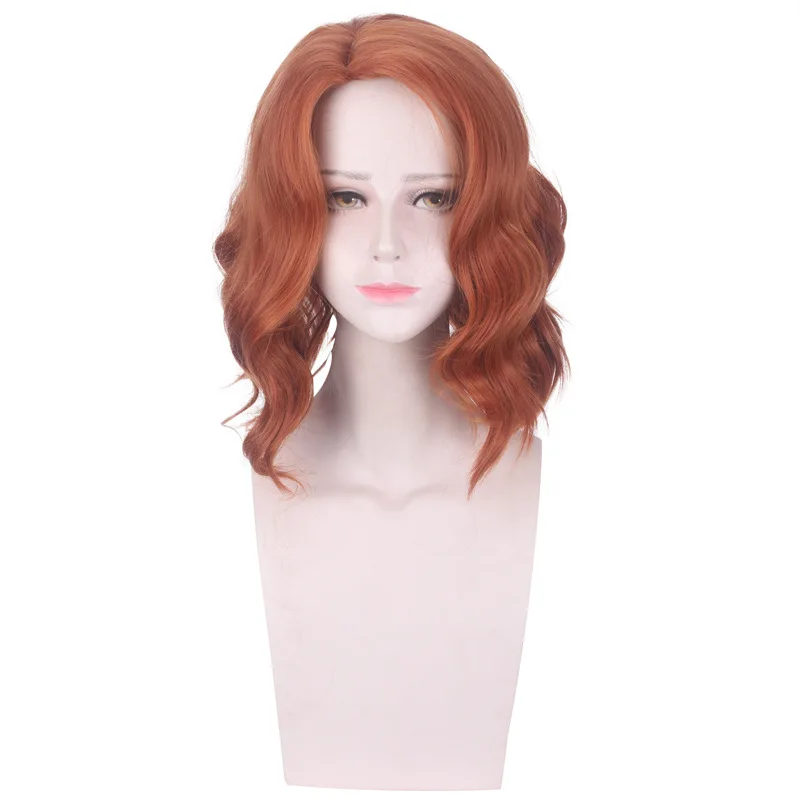 Black Widow Cosplay Wig Synthetic Short Curly Wig Anime Coser Cute Girl Heat Resistant Fiber High Quality Wig Halloween Party