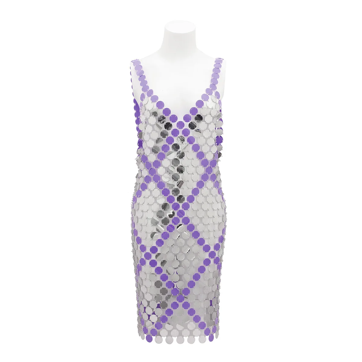 Top A Sirena Con Lustrini Per Donna | Canotta Senza Spalline In Paillettes Metallizzate | Perfetto Per Feste, Discoteca E Carnevale | Taglia Unica Argento