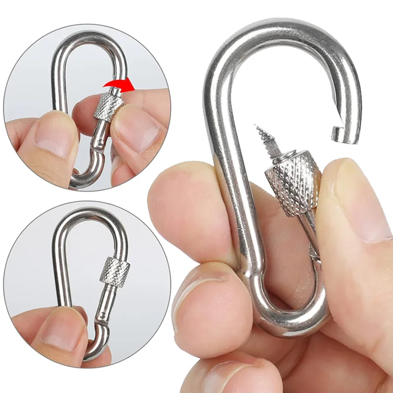 الثقيلة حلقة تسلق كليب المعادن الربيع خطاطيف قفل المسمار ربط المفاتيح مقاطع التخييم في الهواء الطلق أرجوحة معلقة Carabiners