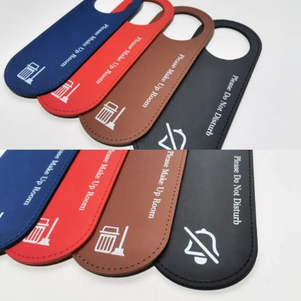

Durable PU Door Sign Double Sided Please Do Not Disturb Cleaning Label Door Hanger Wall Decoration