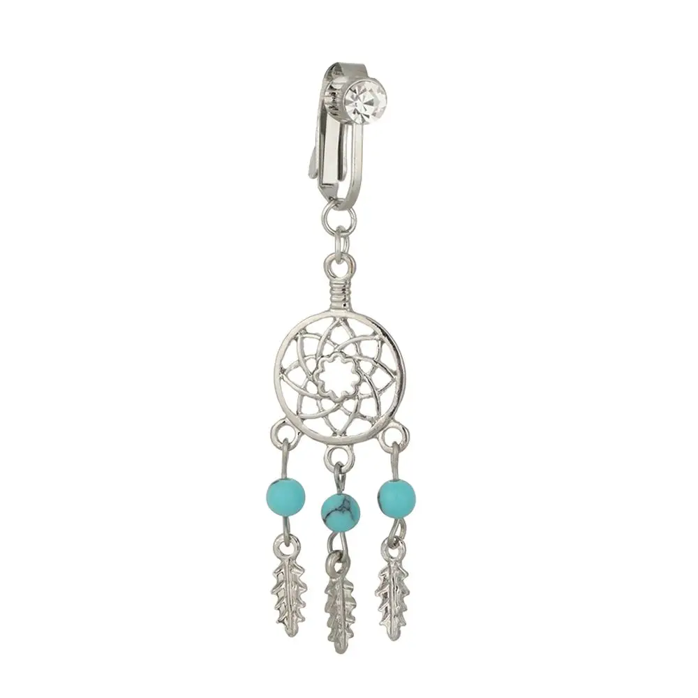 

Zircon Cartilage Clip Faux Piercing Earring Clip Navel Clip on Fake Belly Rings Body Jewelry Belly Button Rings