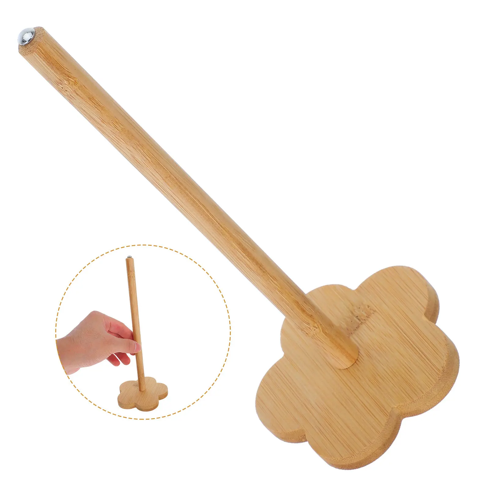 Wooden Rotating Yarn Spinner Holder for Crocheting Knitting Smooth Spindle Base Yarn Supply Organizer Desktop Craft Essential