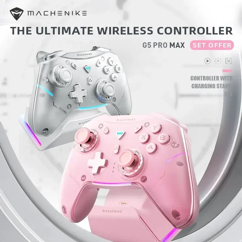  G5Pro Max Gaming Controller With Charging Dock RGB Wireless Gamepad Hall Effect Joystick Trigger For Switch PC Phone