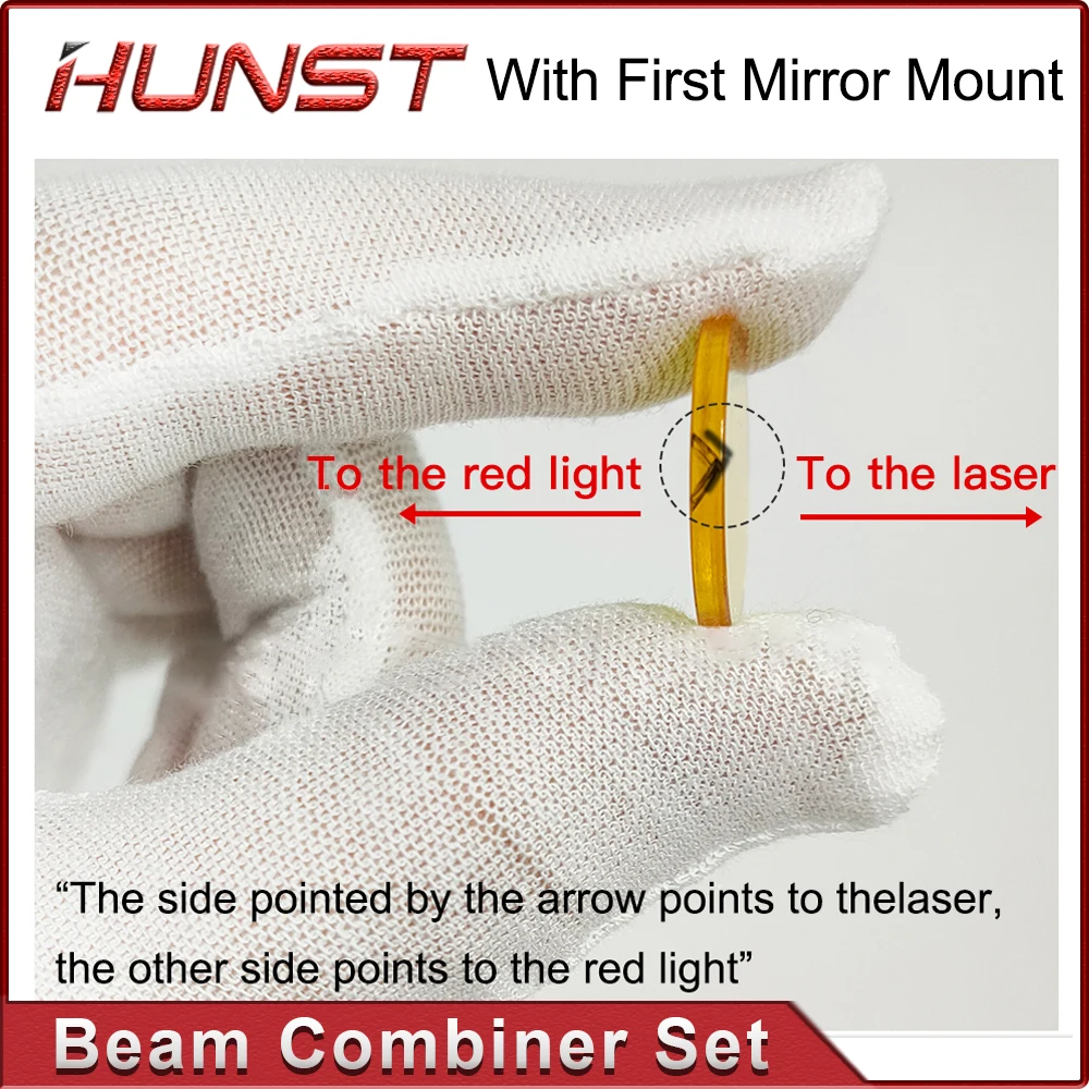 Hunst Beam Combiner Set 25mm Laser Beam Combiner +Mirror Mount + Laser Red Pointer for CO2 Laser Engraving Cutting Machine.