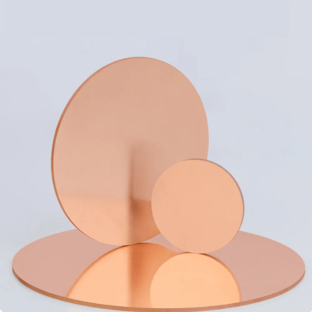 T2 Purple Copper Round Plate 0.5/0.8/1/2/3/4/5mm Industrial Parts Solid Purple Copper Sheet Zero Cutting Laser Processing