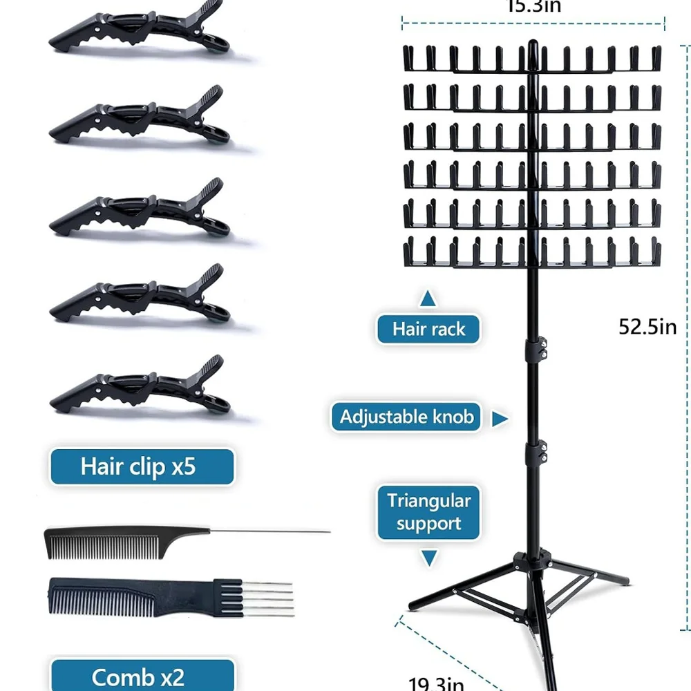 حامل وصينية لتضفير الشعر، رف تجديل بارتفاع قابل للتعديل لمصففي الشعر وحامل وصلات الشعر وأداة التضفير