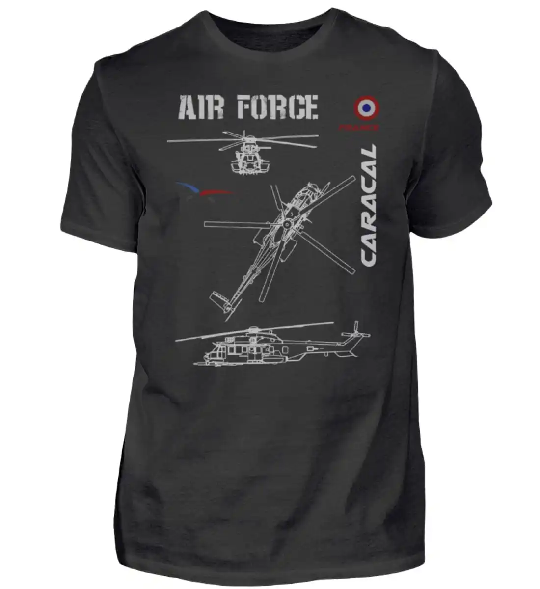 France Air Force H225M Caracal Medium Multimission Helicopter T-Shirt 100% Cotton O-Neck Short Sleeve Summer Casual Mens T-shirt