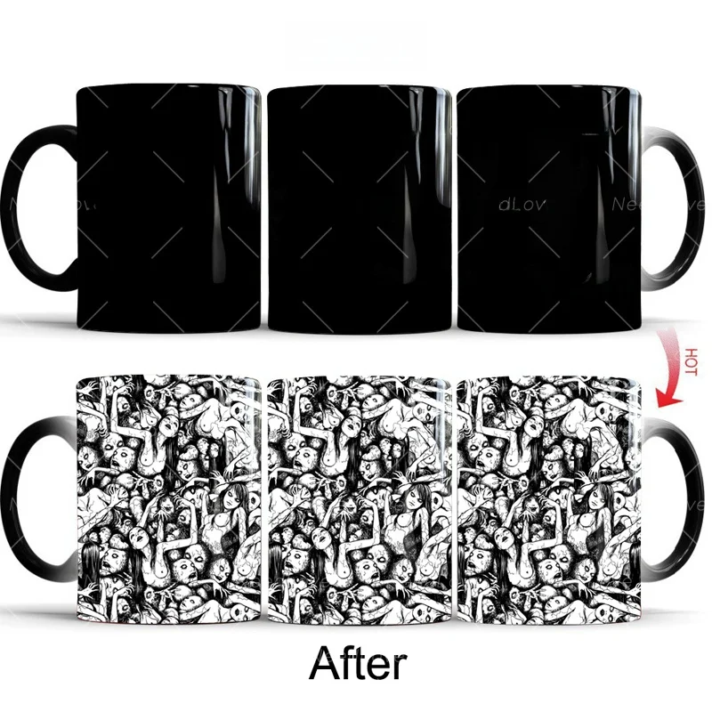 

Термочувствительные кружки с изменением цвета для пар, креативные, персонализированные, модные, американские, для взрослых, большой объем