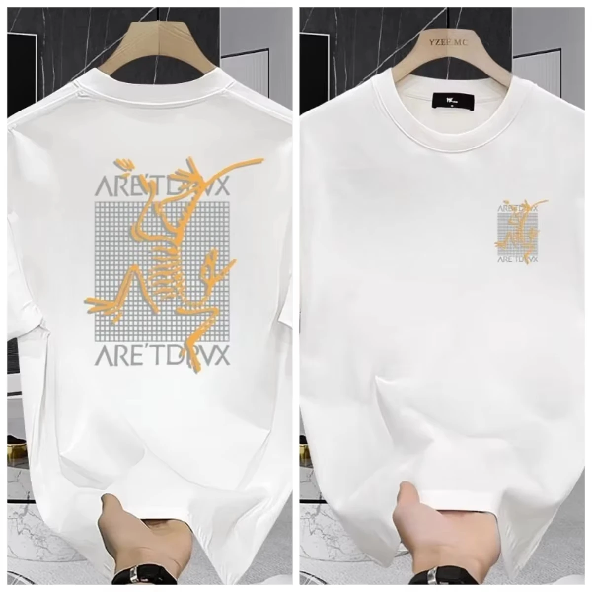2026 Skeleton Graffiti Print T Shirt Men Women Cotton Short Sleeve Summer Streetwear Casual Retro Couple Style Oversized Top Tee