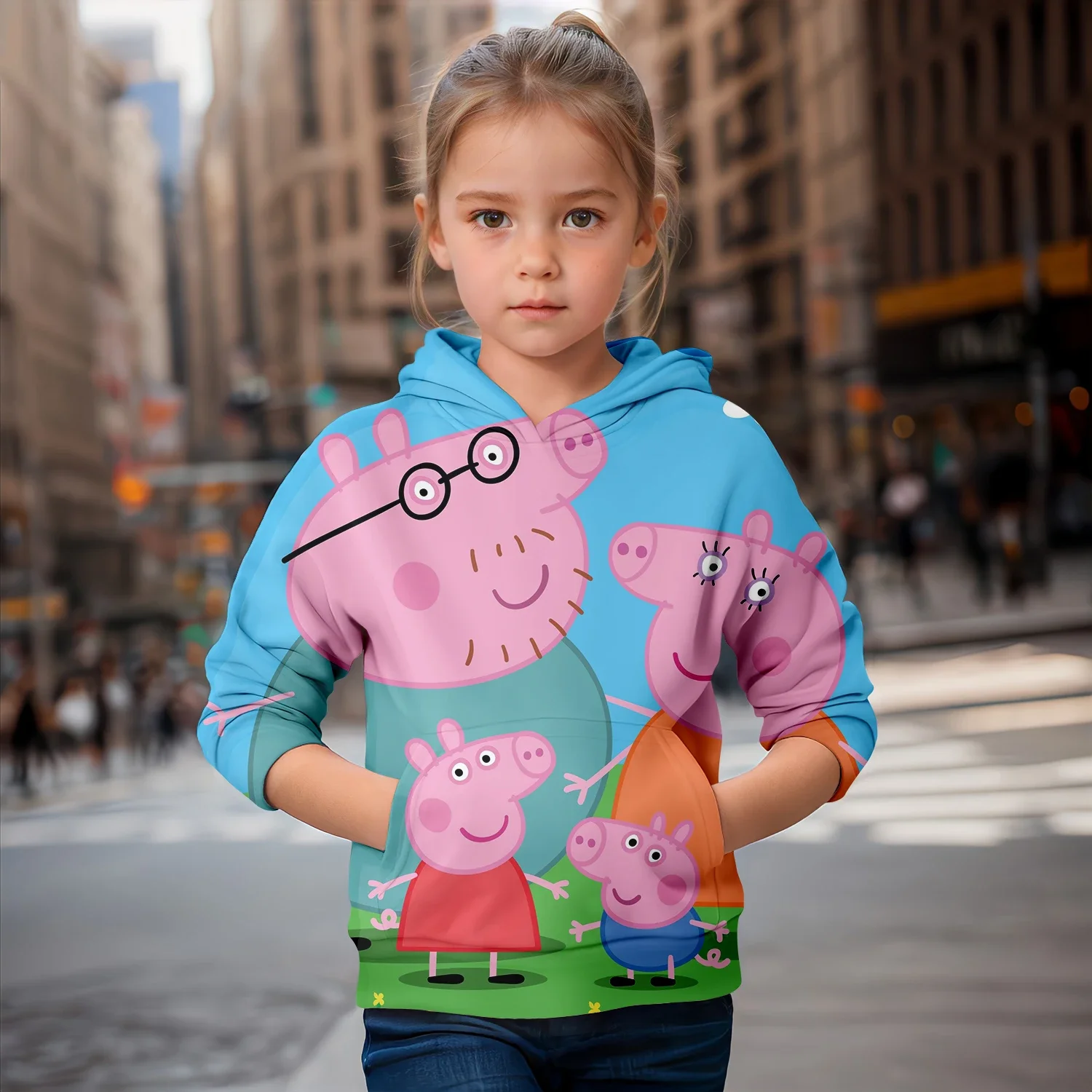 3D Printed Peppa Pig Hoodie Kids Boutique Clothes Girls Fashion 8 Years Children's Clothing Autumn 2024 Latest Model Tops Cute