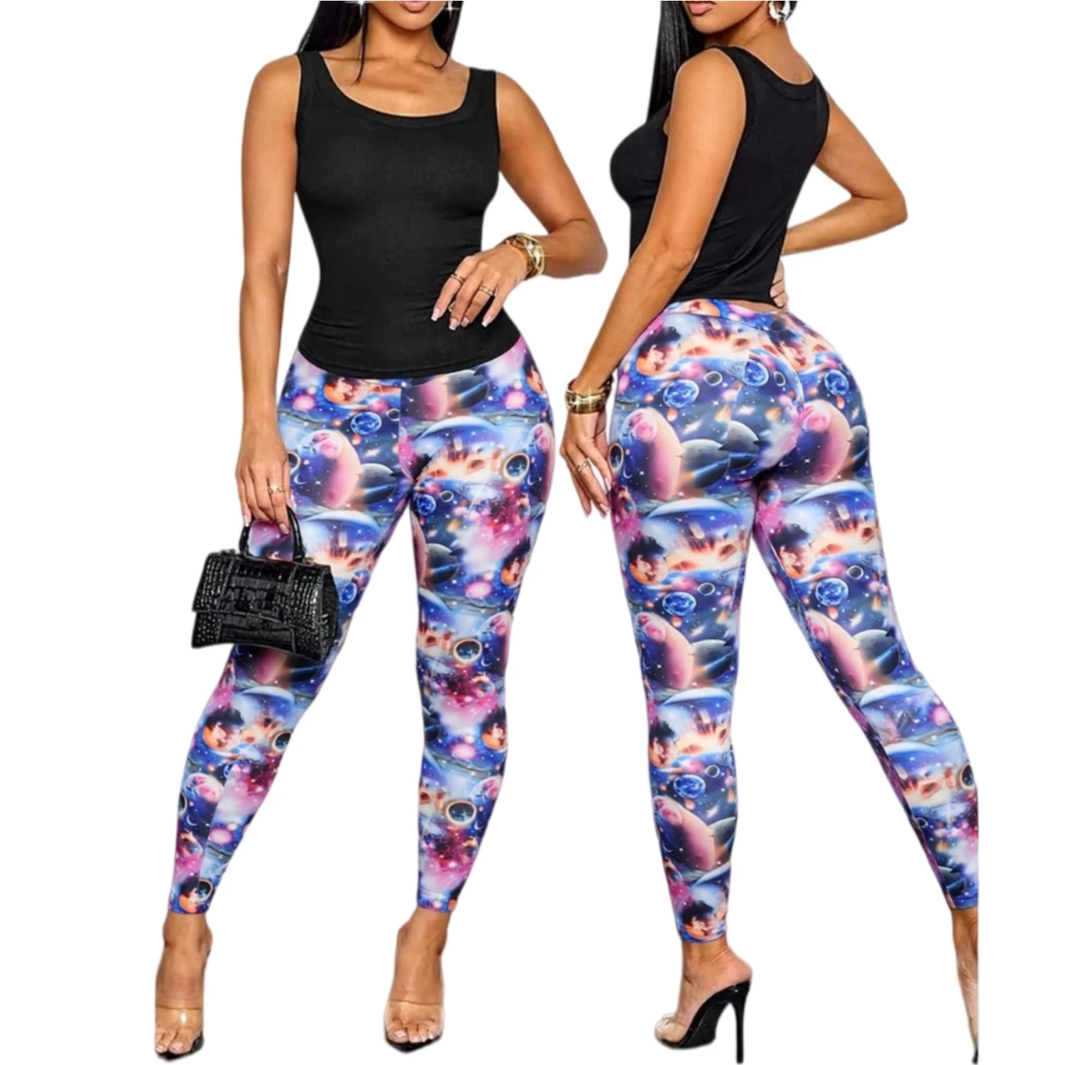 Printed Leggings Basic Workout Yoga Pants Buttery Smooth Womens Leggings