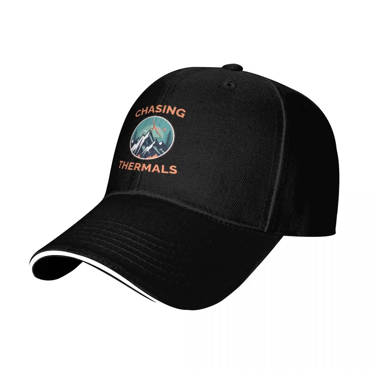 Chasing Thermals, Glider Pilot Baseball Cap Vintage Retro Embroidered Lightweight Packable Gift for Him Her