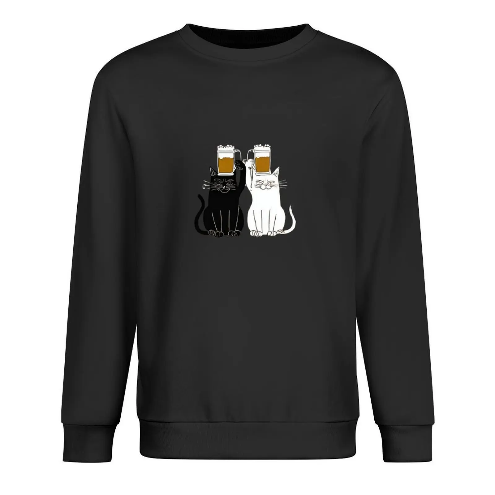 

Cats Cheers with Beers - funny cat drawing Pullover tracksuit blouse male clothes men's sweat-shirt autumn sweatshirt