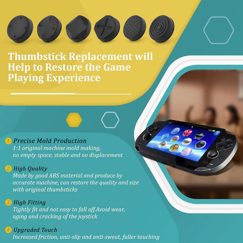 7 In 1 Silicone Anti-slip Thumbstick Grip Cap Joystick Analog Protectoive Cover For Psvita PS Vita PSV 1000/2000 Slim Console - view 3