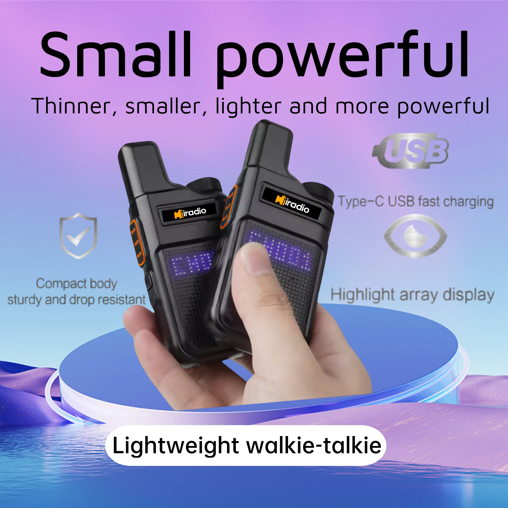 2 個ミニ Iradio V2PLUS トランシーバーサイズポータブルハンドヘルドラジオワイヤレスセット双方向ラジオ局 Comunicador トランシーバー