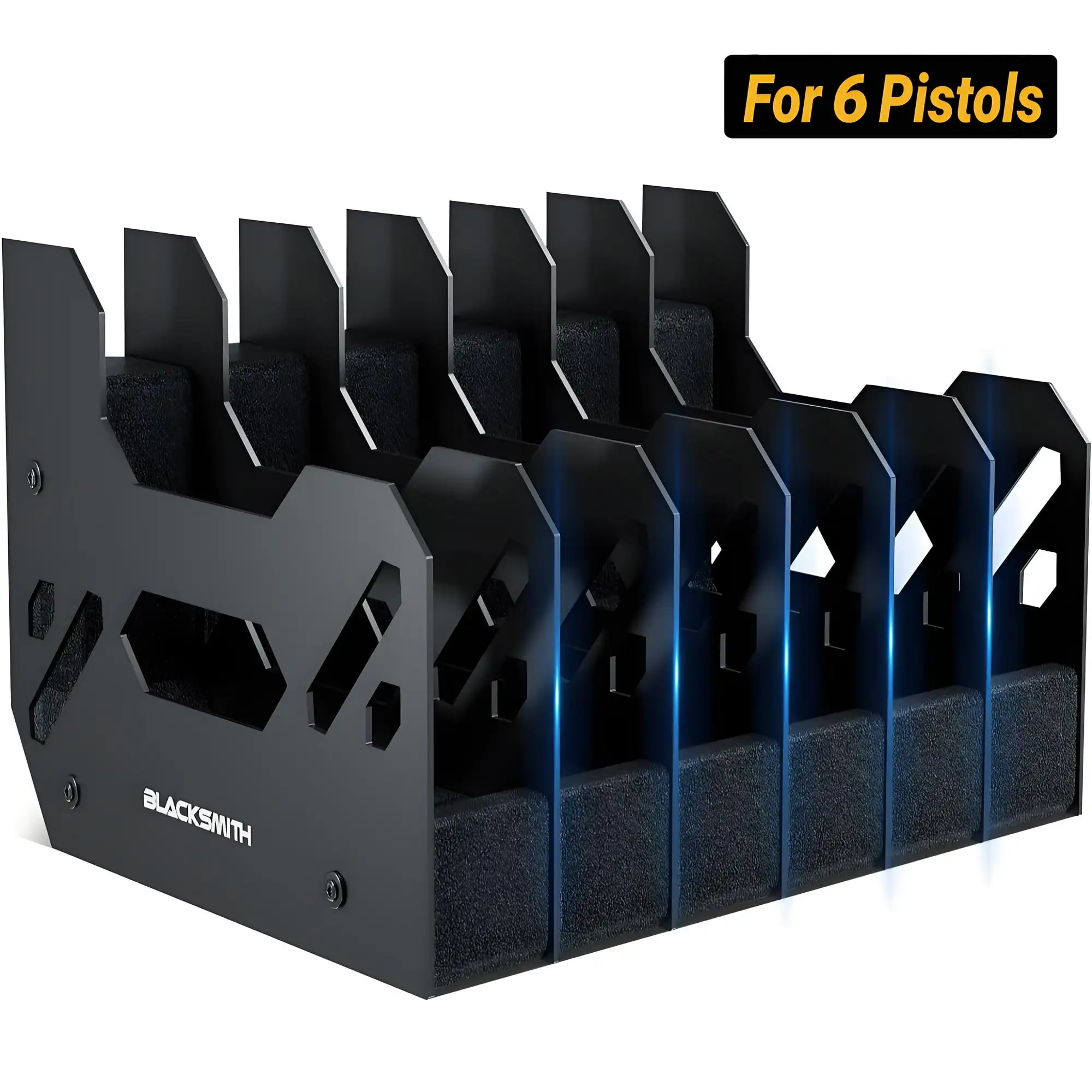 Supporto per pistola Glock da 6 slot per fabbro, supporto per pistola, espositore per archiviazione softair, supporto sicuro per accessori per pistola