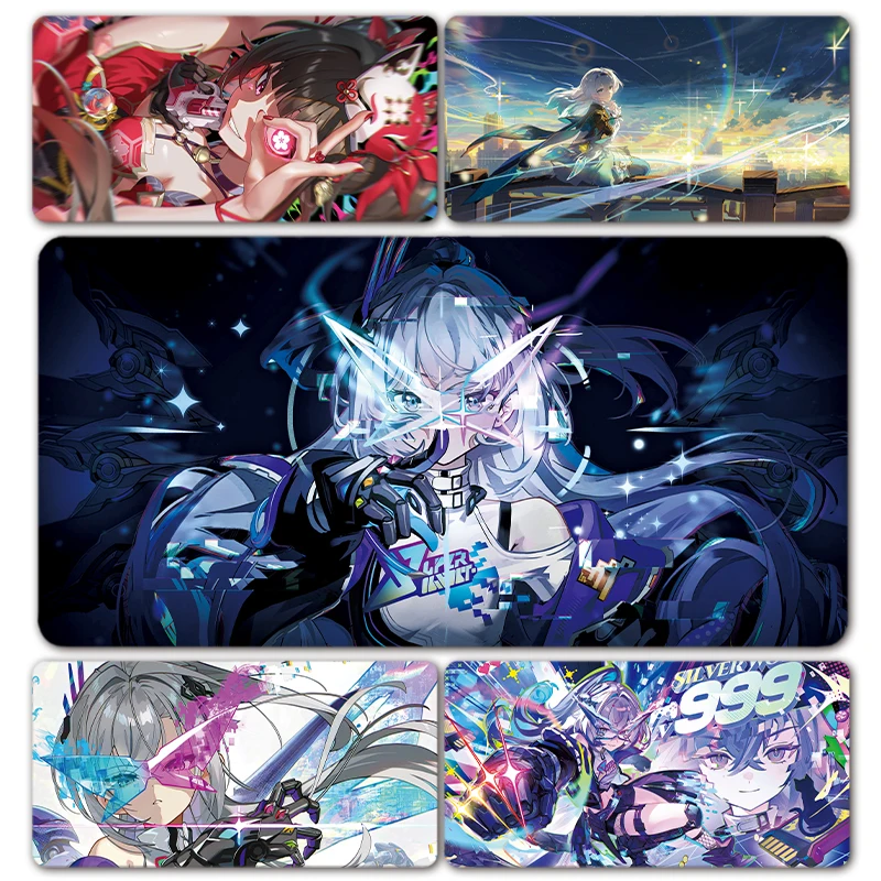 Dew Design Anime Game Honkai Star Rail Silver Wolf LV.999 Sparkle Sparxie Kafka Flyfire Cyrene Large Mouse Pad Desk Mat Mousepad
