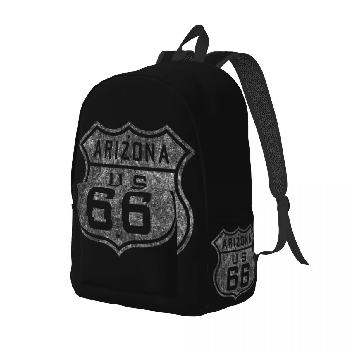 Custom Vintage Route 66 Sign Canvas Backpacks Men Women Casual Bookbag for College School America Highway Bags