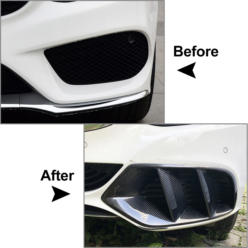 2x Car Front Bumper Fog Light Grille Cover For Mercedes Benz C Class W205 C180 C200 C250 C300 C400 Sedan 2015 2016 2017 2018