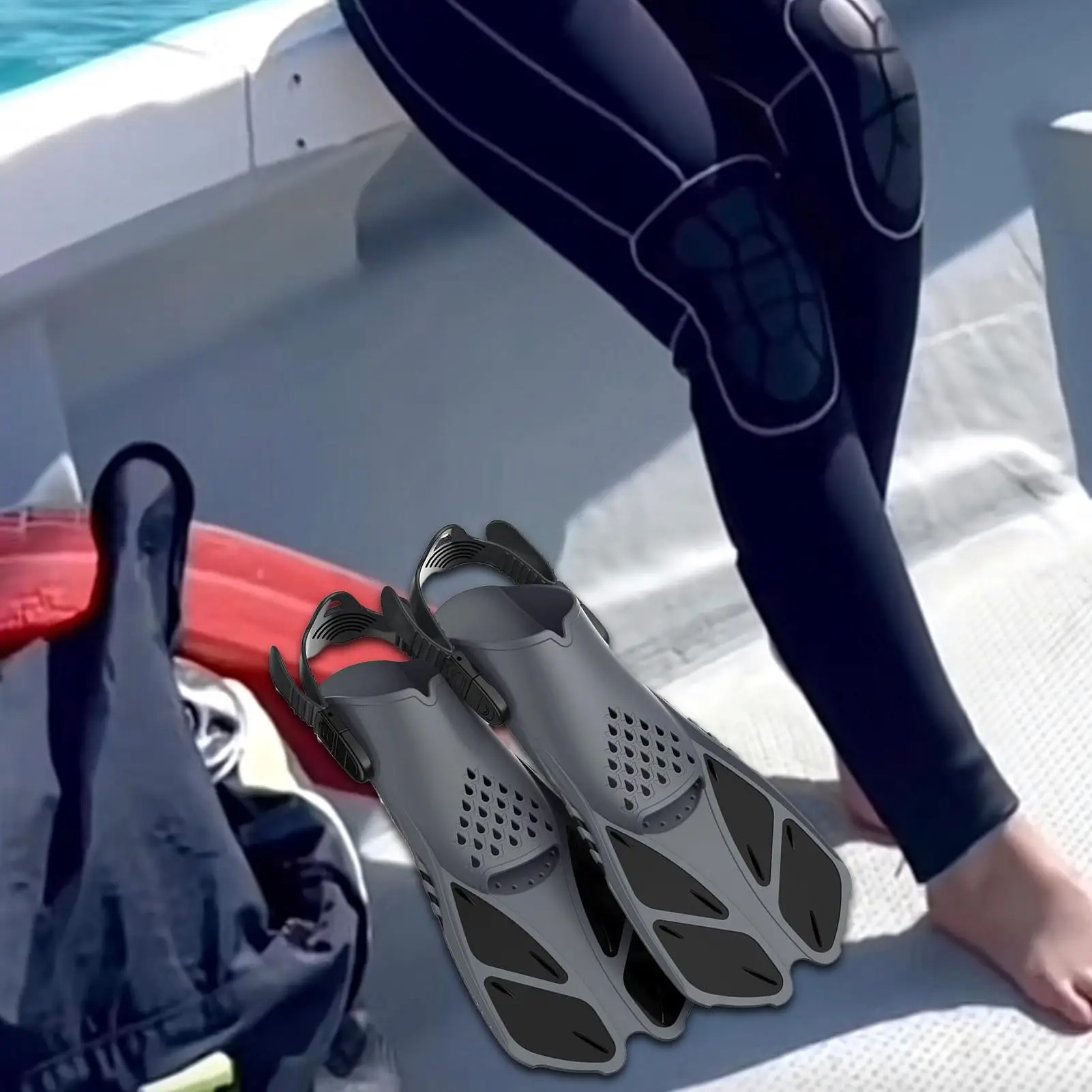 

Floating Fins Training Fins For Adults Adjustable Equipment Flippers For Snorkeling Training Exercise Swimming Diving Women Men