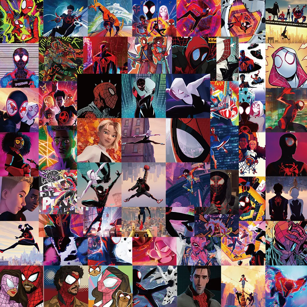 

10/62PCS Disney Cartoon SpiderMan Stickers Across the Spider-Verse Graffiti DIY Phone Loptop Bike Helmet Wall Decals Kids Toys