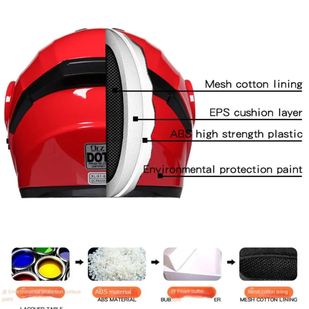 Latest Bluetooth Motorcycle Helmet Headset DOT Approved Modular Flip Motorcycle Helmet Racing Dual Lens Helmet Interior Visor