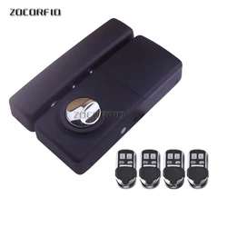 DIY dry battery stealth wireless Remote control home door locks smart electronic lock +4 remote control