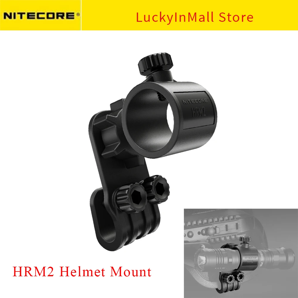 

NITECORE HRM2 Helmet Mount Accessorie for The Body of 25.4mm Flashlight Suitable P20i P10 P30 MH10 Plastic Black Law Enforcement