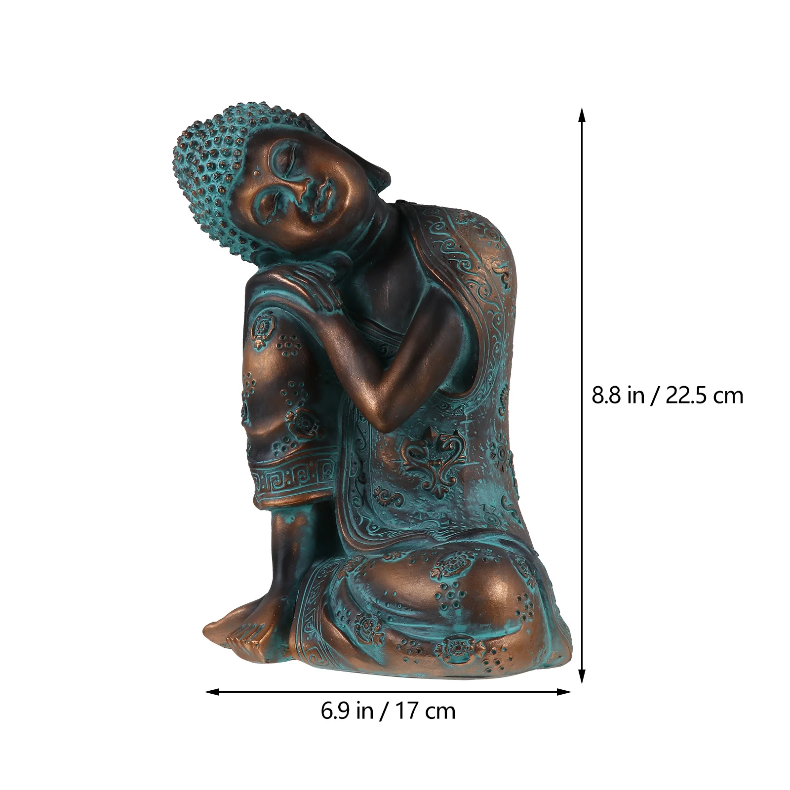 

Resin Buddha Statue Calm Facial Expression Desktop Ornament Exquisite Table Decor Decorative Sculpture Buddha Statue