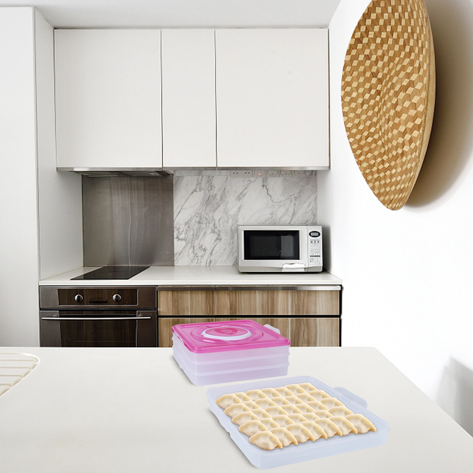 

Dumpling Storage Box 4 Layers 18 Lattices PP Material Microwave Safe Freezer Portable Food Container Preservation Box
