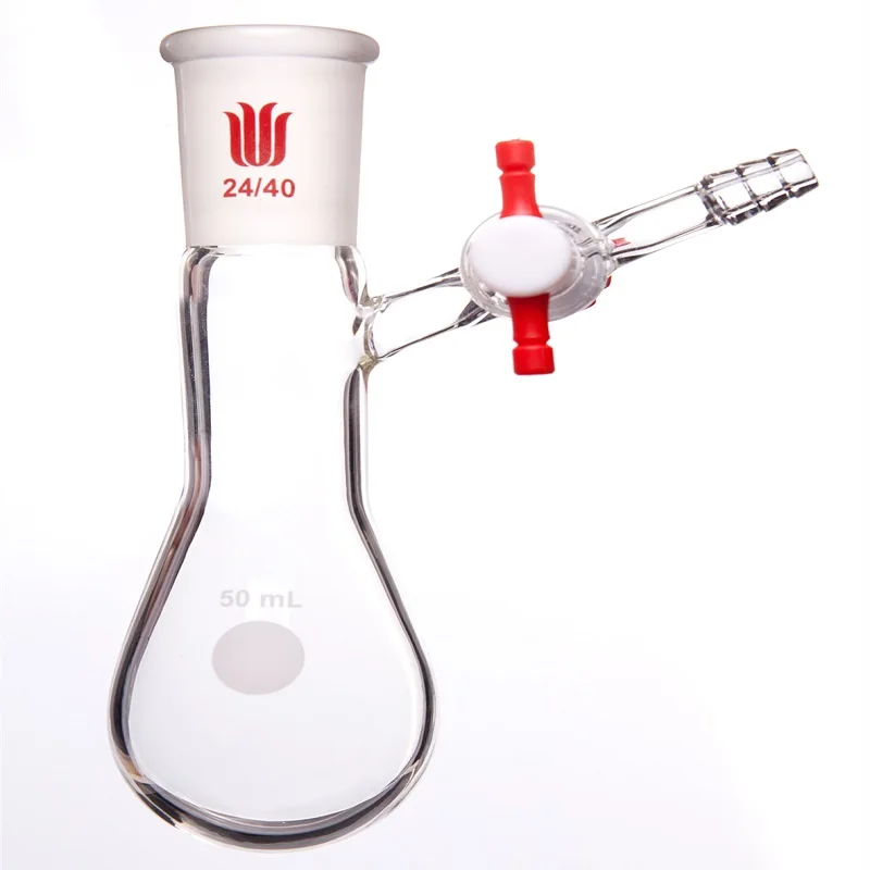 

SYNTHWARE Reaction eggplant bottle, Joint 14/20 19/22 24/40, 2mm PTFE aperture valve, Borosilicate glass flask, F90