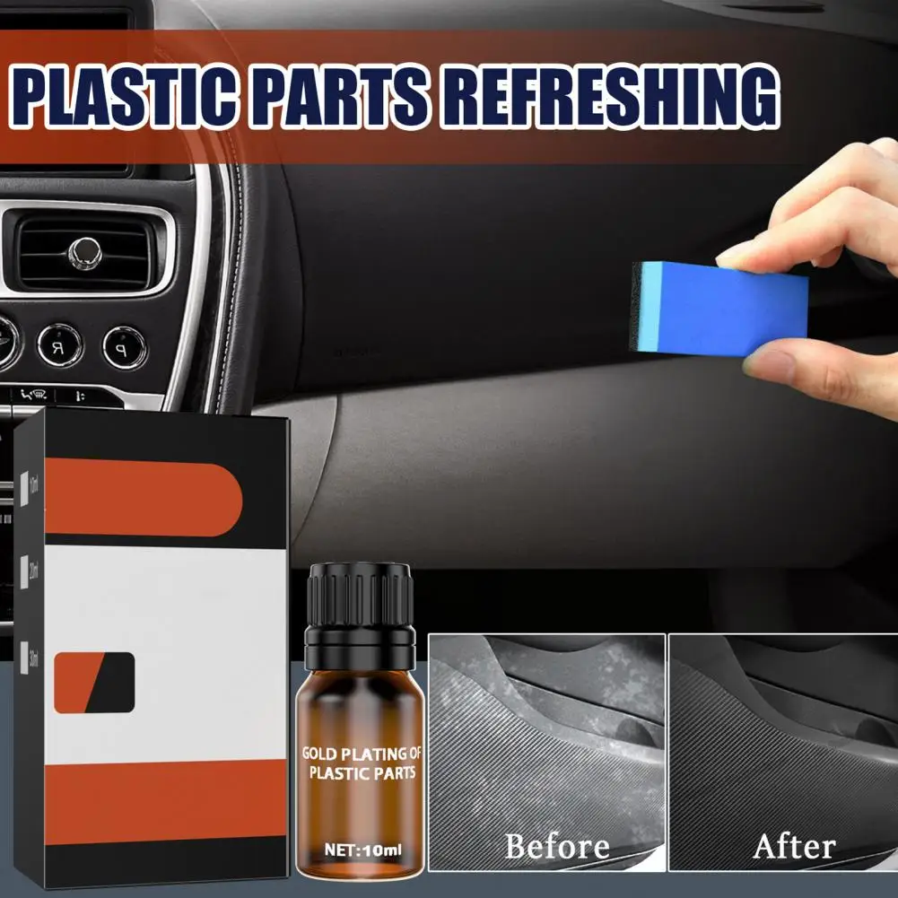 Auto Refurbishment Agent with Sponge No Damage Decontamination Coating Glazing Prevent Aging 10/20/30ml Car Interior Plastic Par