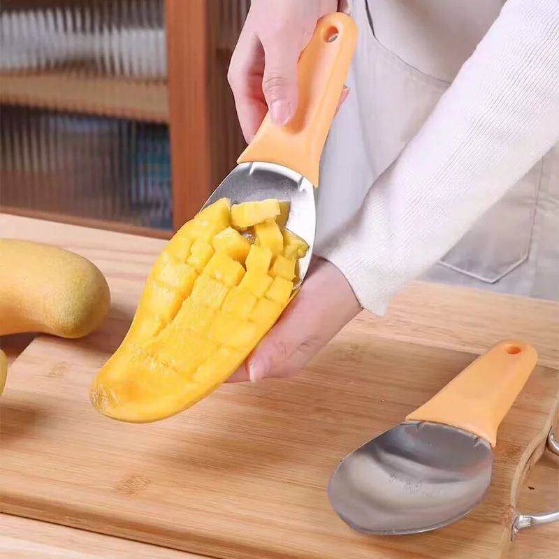 Digging Spoon To Open Fruit Mango Knife Fruit Shape Scoop Open Watermelon Cutting Tool Avocado Dicing Tool Segmentation Mold 1pc