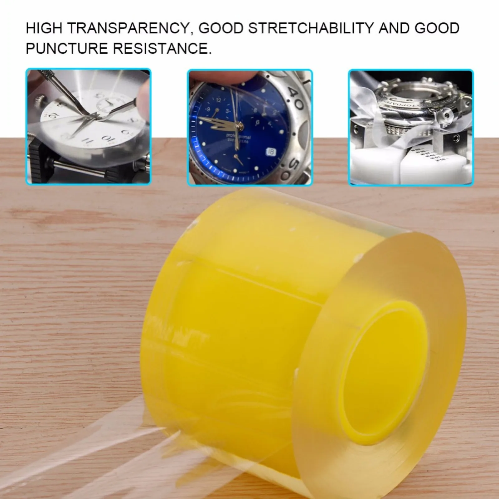1 Roll 50m PVC Clear Protective Film Static Cling, Anti-Dust Anti-Scratch for Jewelry Watch Hardware Lighting