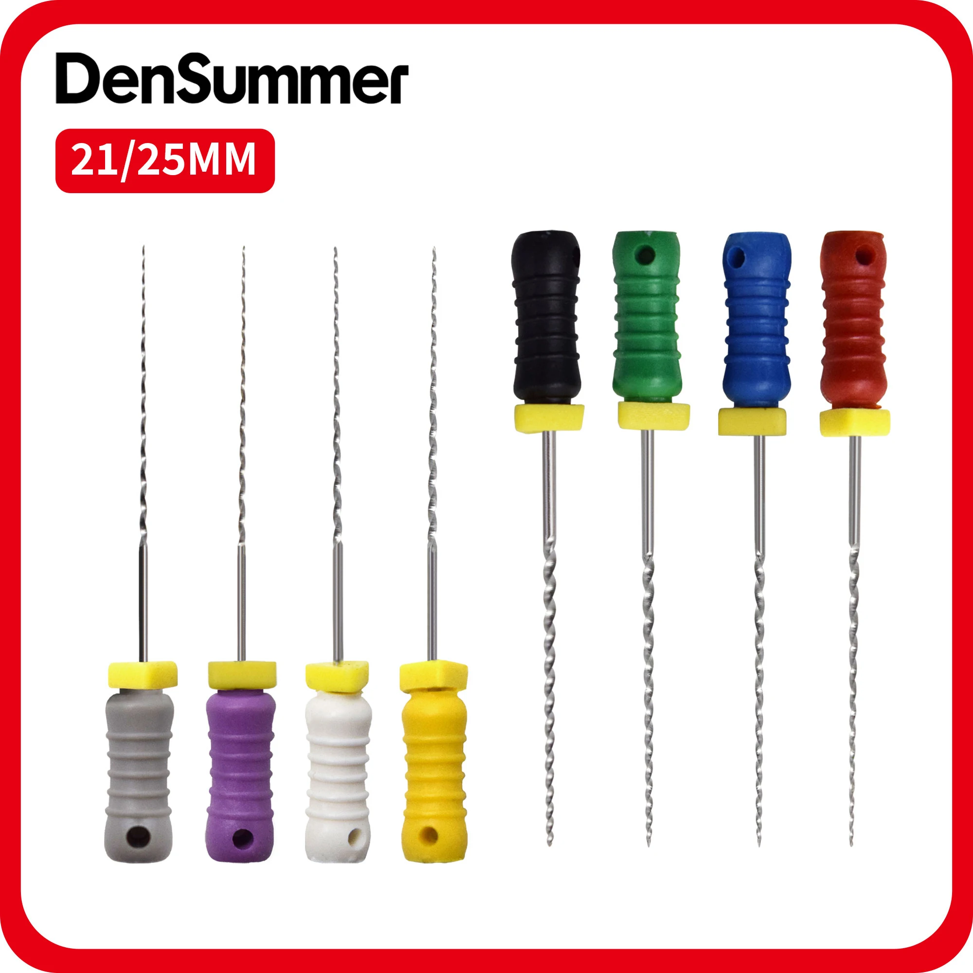 1 Box Densummer Thread Design Root Canal 21/25mm Hand Use Dentistry File #15-40 Endo R Files Stainless Steel Reamers Files