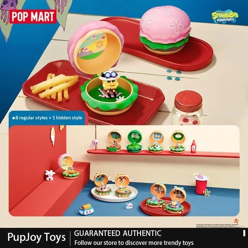 Genuine Pop Mart Spongebob Krabby Patty Delicious Series Blind Box Figures Collectible Toys Gifts Anime Figures Mysterious Box