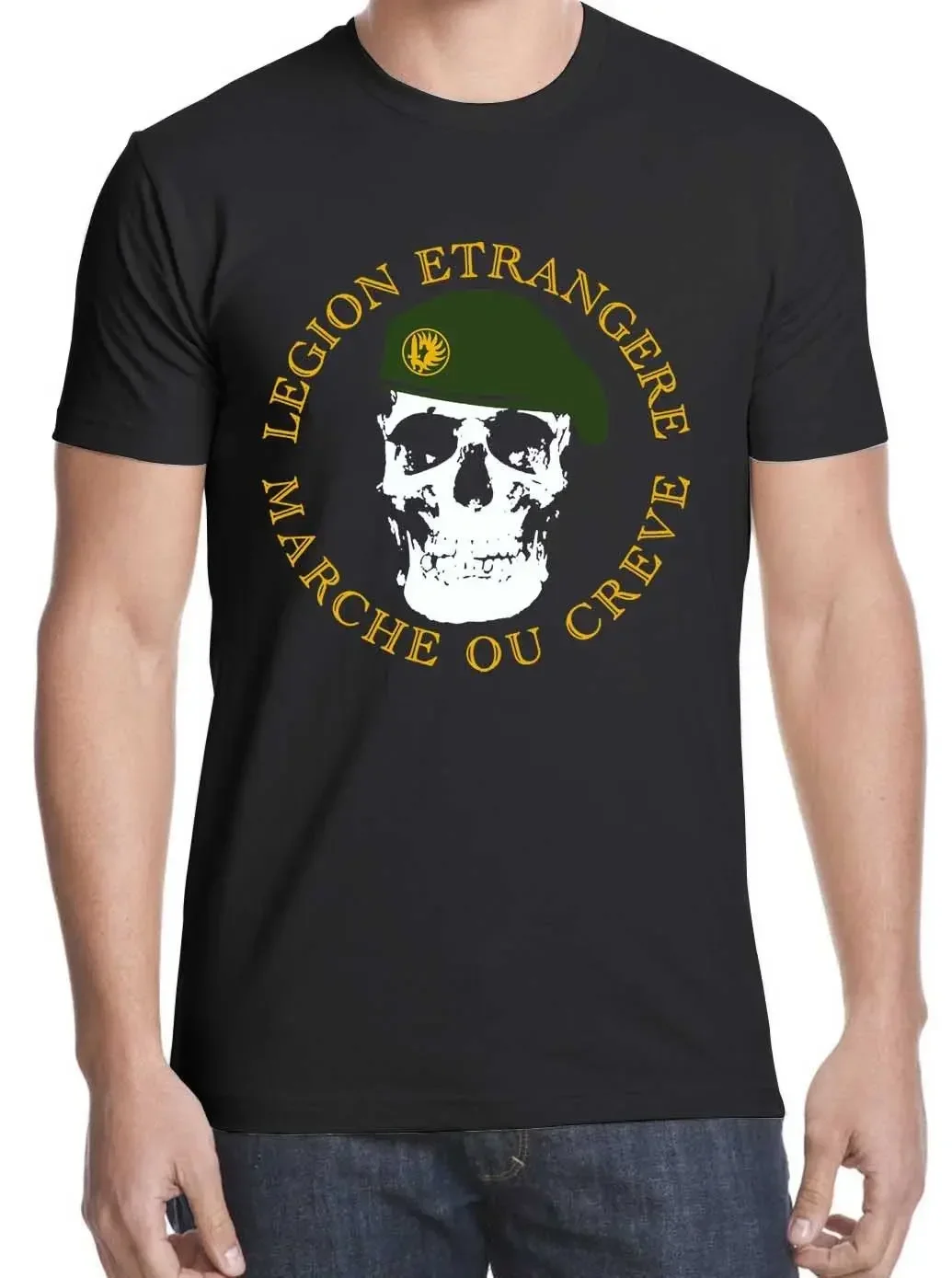 Legion Ertangere Skull Motto France Foreign Legion T-Shirt 100% Cotton O-Neck Summer Short Sleeve Casual Mens T-shirt Size S-3XL