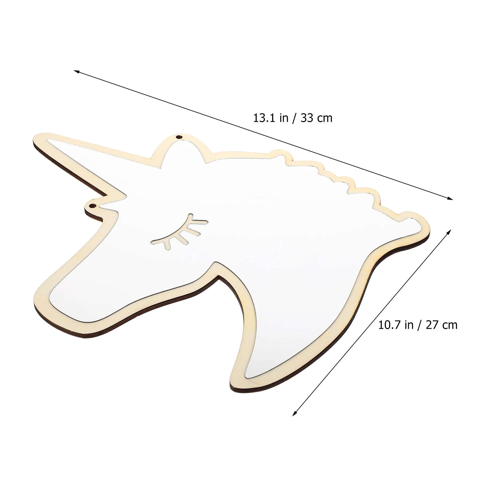 

1pc Unicorn Shape Acrylic Decorative Mirror Wall Sticker For Kids Room Living Room Office Wood Hanging Design Sticker Ornament
